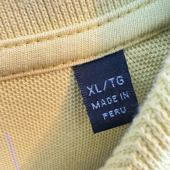 ATM Men's Pima Cotton Short Sleeve Knit Polo Shirt Collared Yellow Size XL - Picture 6 of 6